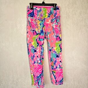 Lilly Pulitzer Womens S Luxletic Leggings Weekender Gumbo Limbo High Rise UPF 50